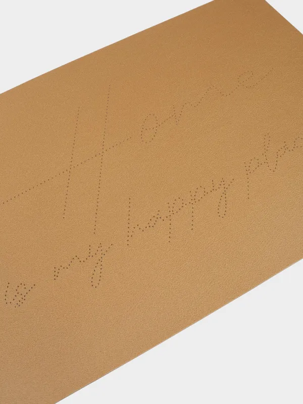 Салфетка под приборы, 30x45 см, ПВХ/полиэстер, коричневая, Home is my happy place, Rock, image-2