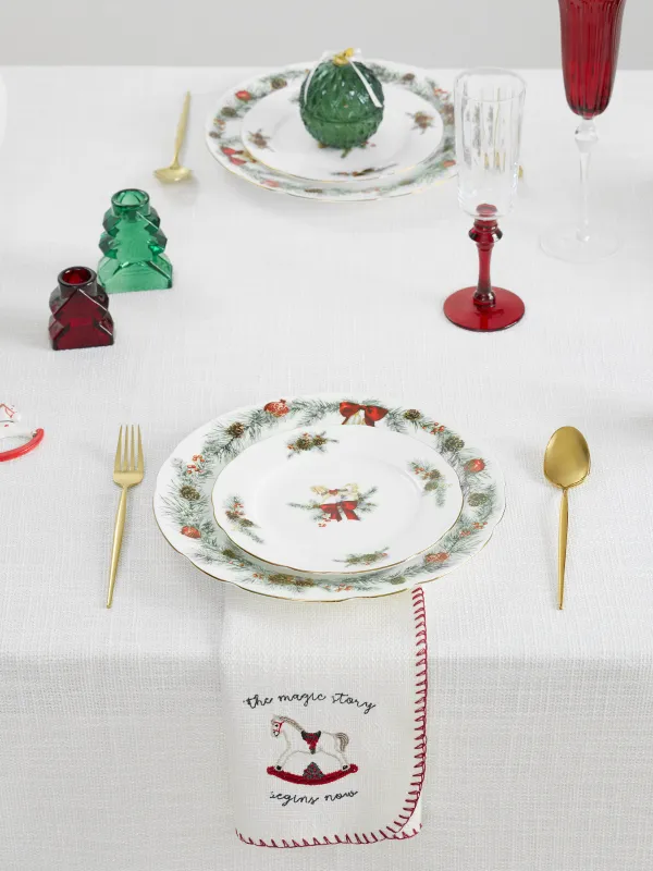 Скатерть, 170х250 см, со строчкой, полиэстер, молочная, Рогожка, Gunny traditions, image-1