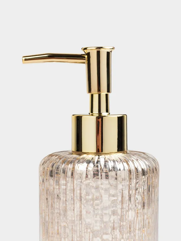 Диспенсер для жидкого мыла, 240 мл, стекло/пластик, золотистый, Diana, image-3