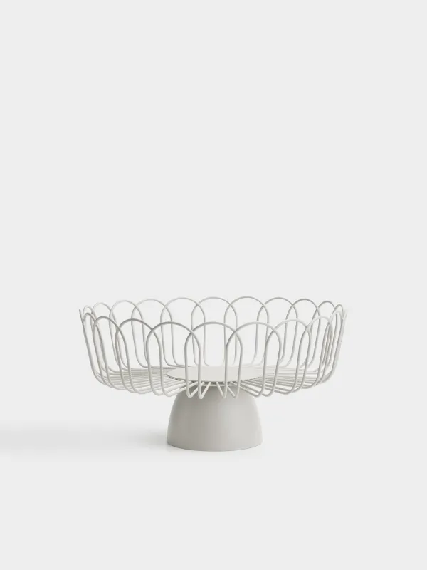 Корзина для фруктов, на съемной ножке, Twist beige, image-0