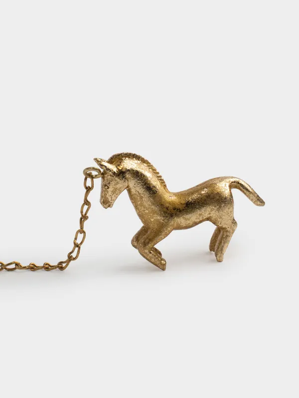 Сито для заваривания чая, 18 см, сталь/полирезин, Золотистая лошадь, Horse gold, image-2