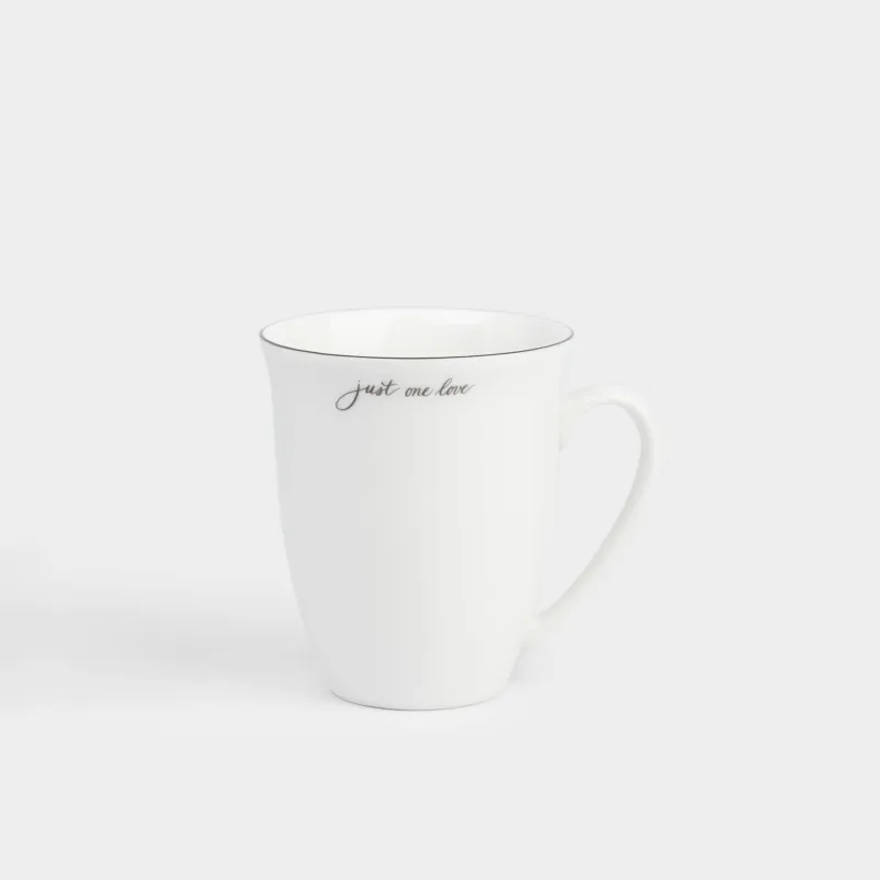 Кружка, 350 мл, фарфор N, белая, Just one love, Lovely story