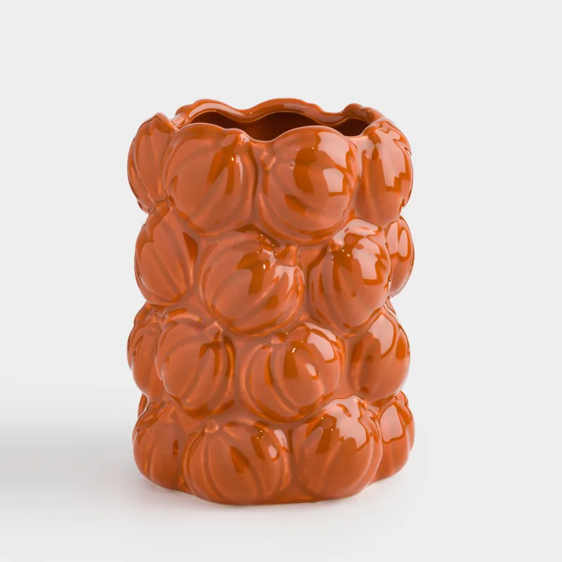 Подставка для кухонных принадлежностей, 16 см, керамика D, оранжевая, Тыквы, Forest symphony