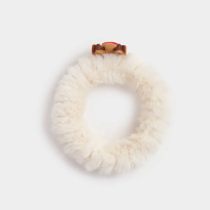 Резинка для волос, 6 см, искусственный мех/резина, бежевая, Олень, Wooly, image-2