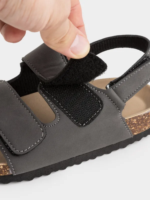 Сандалии детские, для мальчиков, на липучке, искусственная замша, серые, Suede kids, image-6