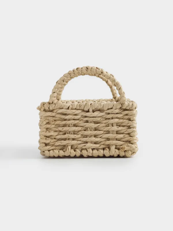 Корзина для хранения, 24х11 см, 2 отд, плетеная, с ручками, целлюлоза, прямоугольная, Braided, image-4