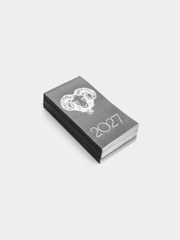 Салфетки бумажные, 33х33 см, 20 шт, Баран, Sheep black, image-1