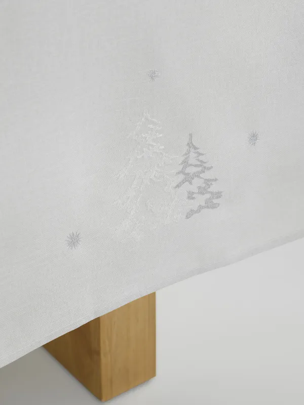 Скатерть, 160х160 см, полиэстер, светло-серая, Олени и ели, Forest fawn, image-5