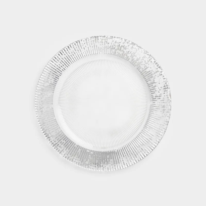 Тарелка подстановочная, 33 см, стекло Р, с серебристыми блестками, Ribby