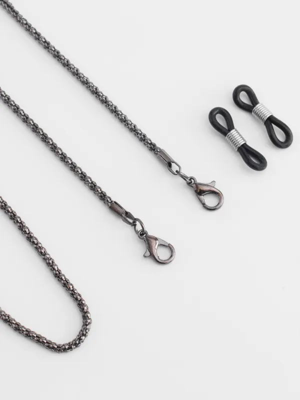Цепочка для очков, 73 см, металл, черная, Плетение, Skye, image-1