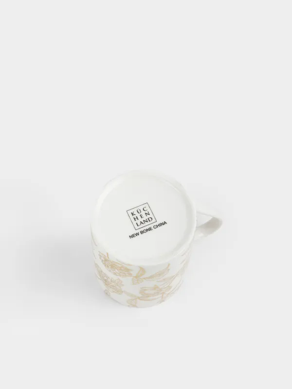 Кружка, 340 мл, фарфор N, бело-золотистая, Пионы, Bloome, image-3