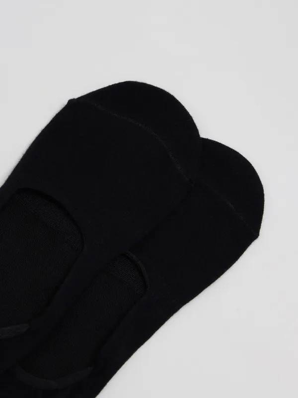 Носки-следки мужские, хлопок/полиэстер, черные, Basic, image-1