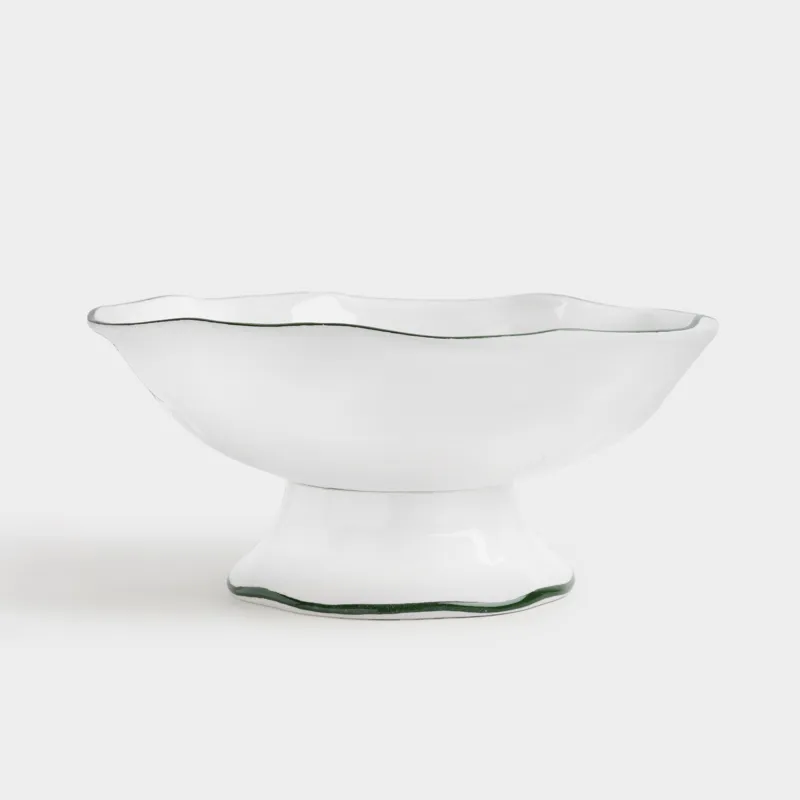 Ваза для фруктов, 27x12 см, на ножке, керамика, Лошадка, Сhristmas green