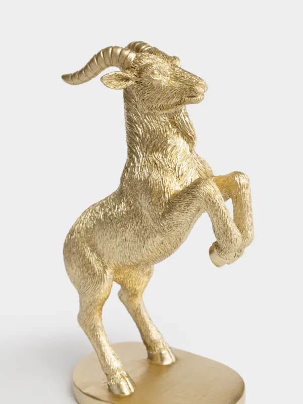 Статуэтка, 19 см, Козел на дыбах, Goat gold, image-1