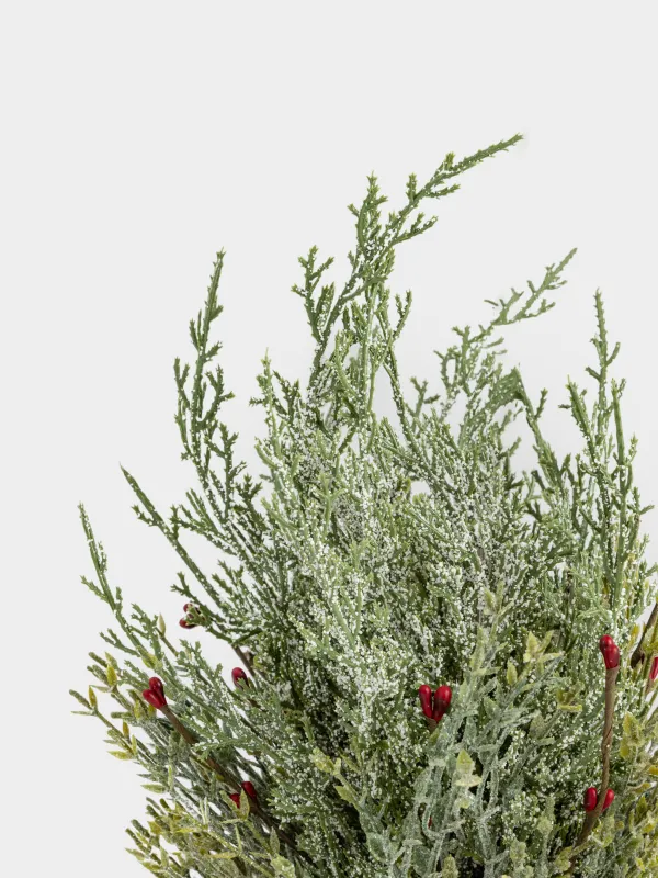 Букет декоративный, 40 см, пластик, Хвоя с бордовыми ягодами, Conifer decor, image-2