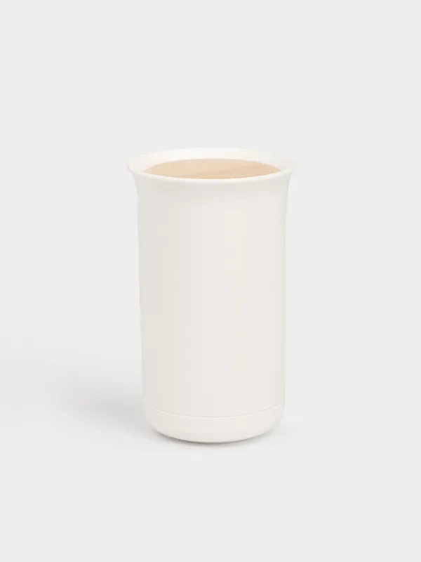 Контейнер для зубочисток, 10 см, пластик/дерево, белый, White style, image-0