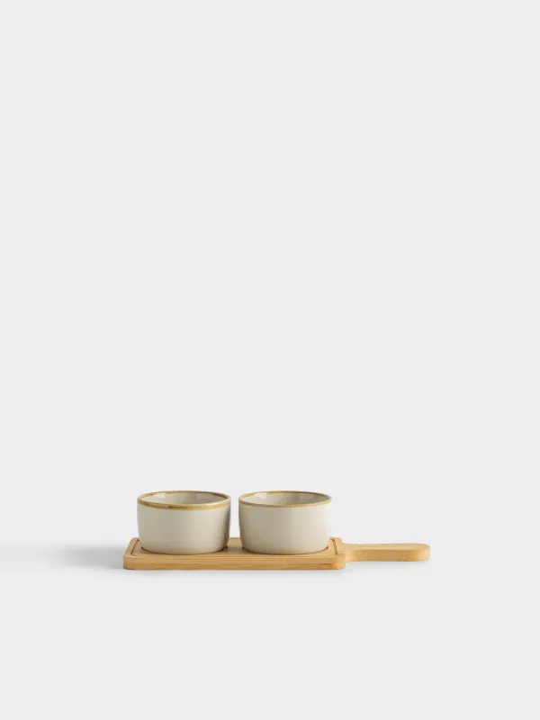 Набор для закусок, на подставке, молочный, Bamboo, image-1
