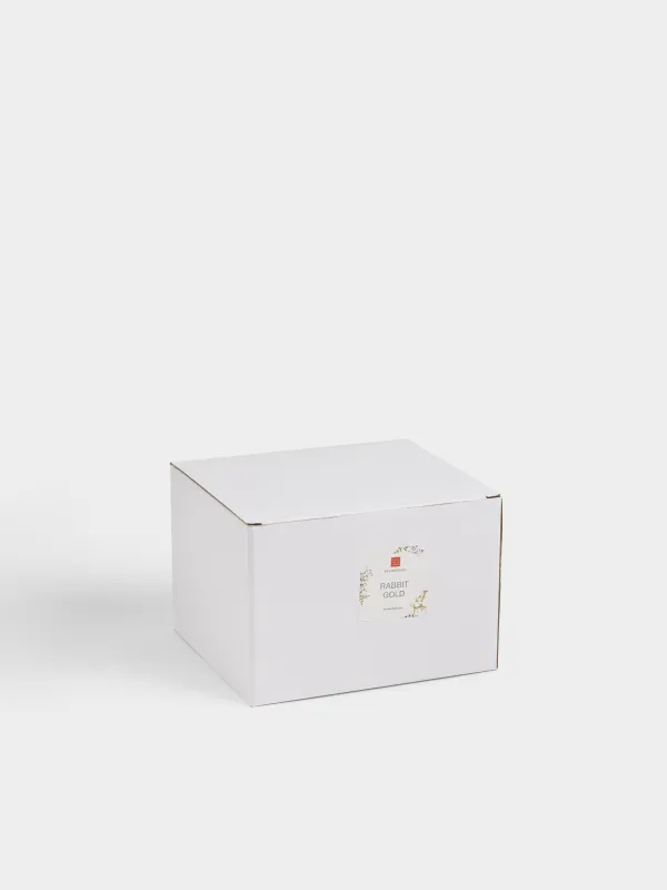 Блюдо пасхальное, 17х11 см, 6 отд, керамика D, бежево-золотистое, Кролик с бантом, Rabbit gold, image-4