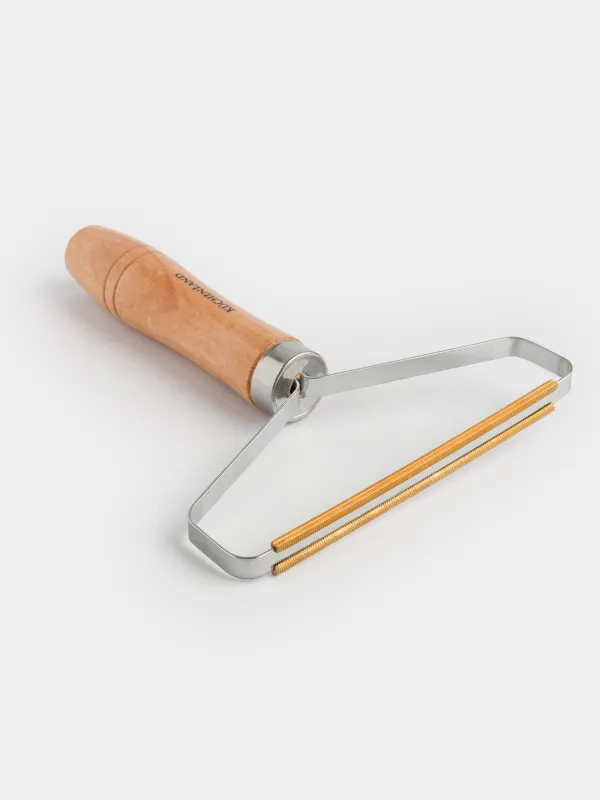 Щетка-скребок для чистки от шерсти, 16 см, металл/дерево, Black clean, image-1