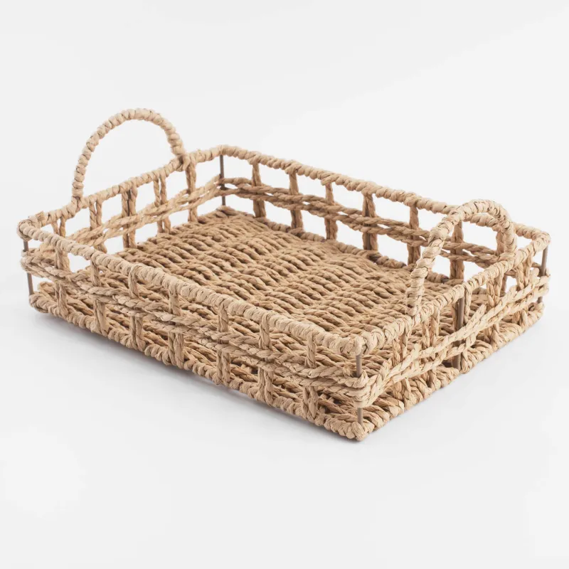 Поднос, 29х20 см, плетеный, с ручками, целлюлоза, прямоугольный, Braided, image-3