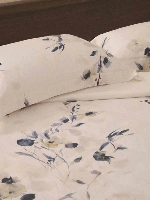 Постельное белье, евро, тенсель, Акварельные цветы, Tencel, image-1