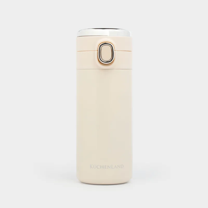 Термокружка, 300 мл, с термометром, сталь/пластик, бежевая, Celsius