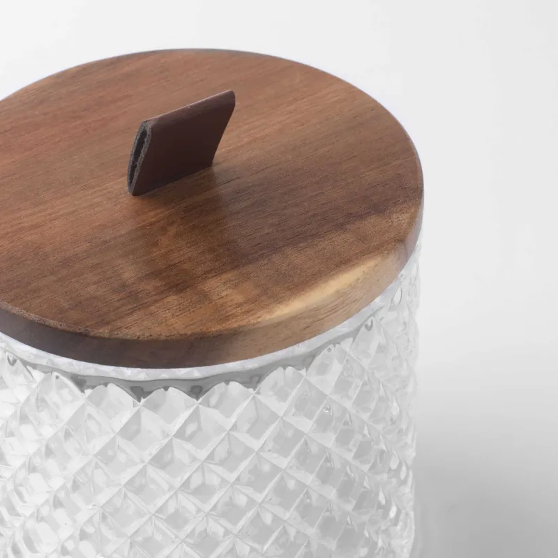 Конфетница, 11х11 см, с крышкой, стекло Р/дерево, Naiad, image-3