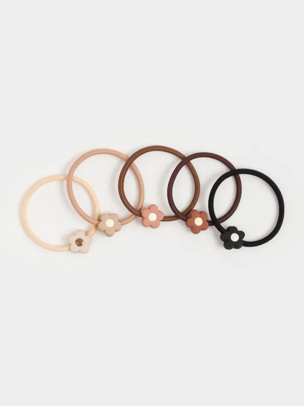 Резинка для волос, 4 см, 5 шт, полиэстер/пластик, микс, Цветок, Gracile, image-1