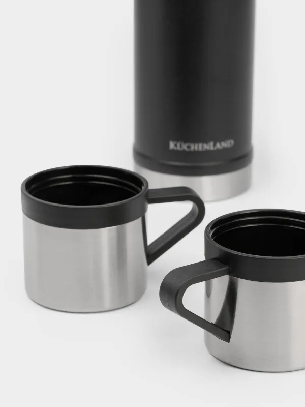 Набор для напитков, 3 перс, 4 пр, дорожный, термос 650 мл, сталь/пластик, черный, Electrum, image-2