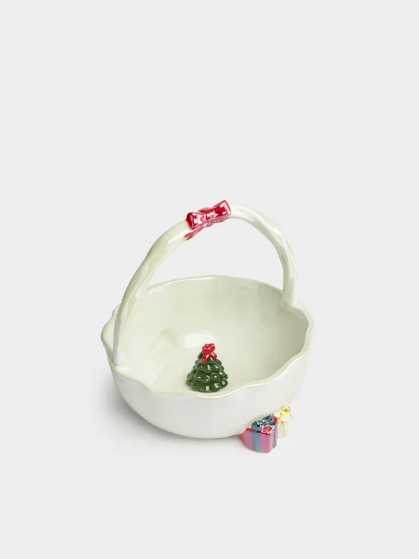 Конфетница, 20х21 см, с перламутром, Ель, Christmas traditions, image-2