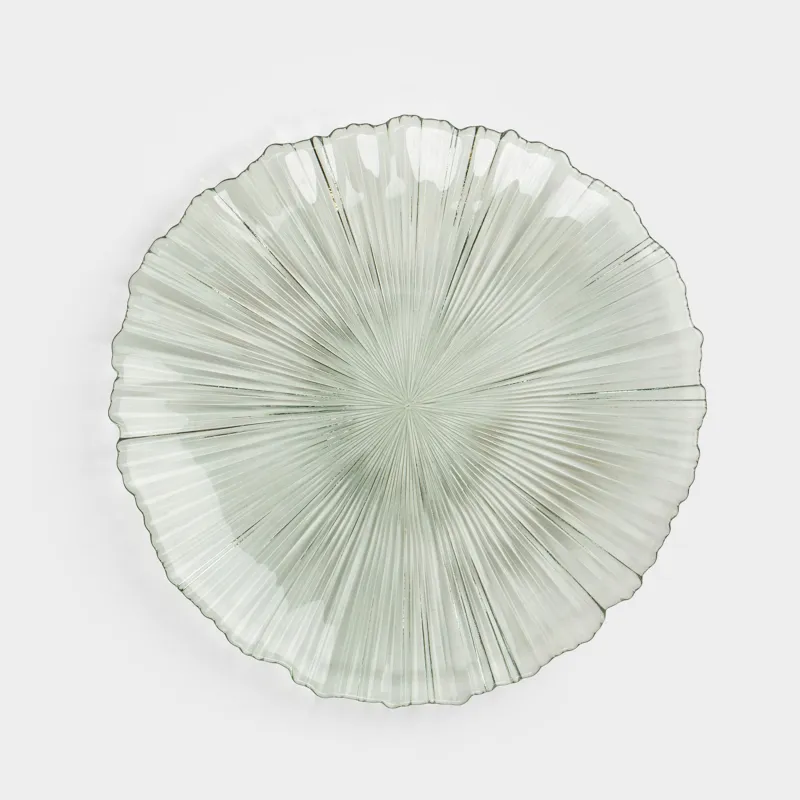 Тарелка обеденная, 27 см, стекло Р, зеленая, Verge