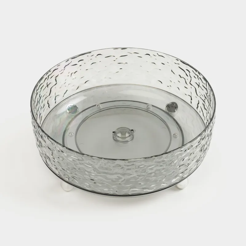 Органайзер для косметики, 23х9 см, на ножках, вращающийся, пластик, серый, Renaissance clear, image-1