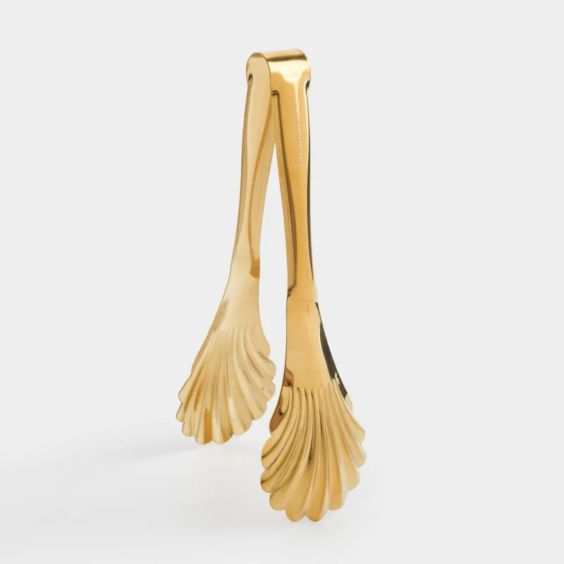 Щипцы кухонные, 23 см, сталь, золотистые, Ракушки, Classic gold