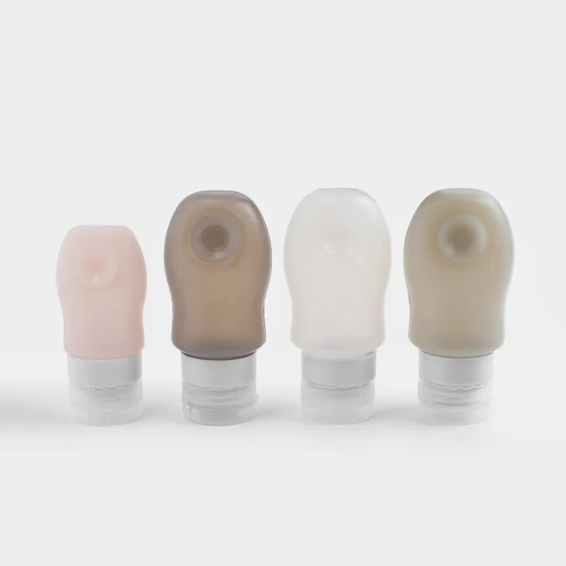 Набор флаконов для путешествий, 4 шт, на присоске, в косметичке, силикон, Travel color