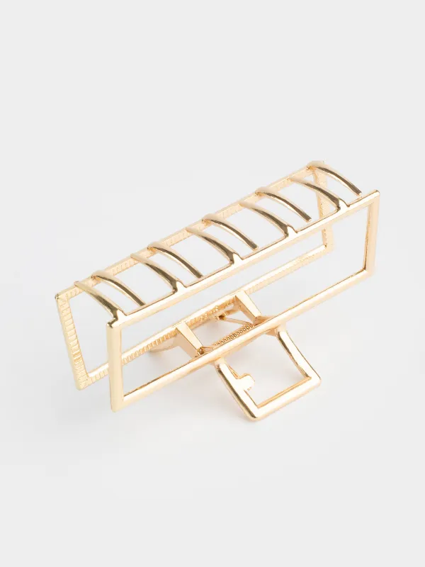 Заколка для волос, 9 см, металл, золотистая, Крабик, Fantastic gold, image-2