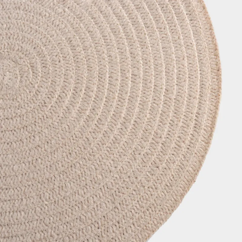 Салфетка под приборы, 38 см, шенилл, круглая, песочная, Chenill, image-2