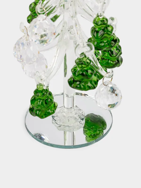 Статуэтка, 15 см, с подвесками, стекло, серебристая, Ель с игрушками, Christmas vitreous, image-2