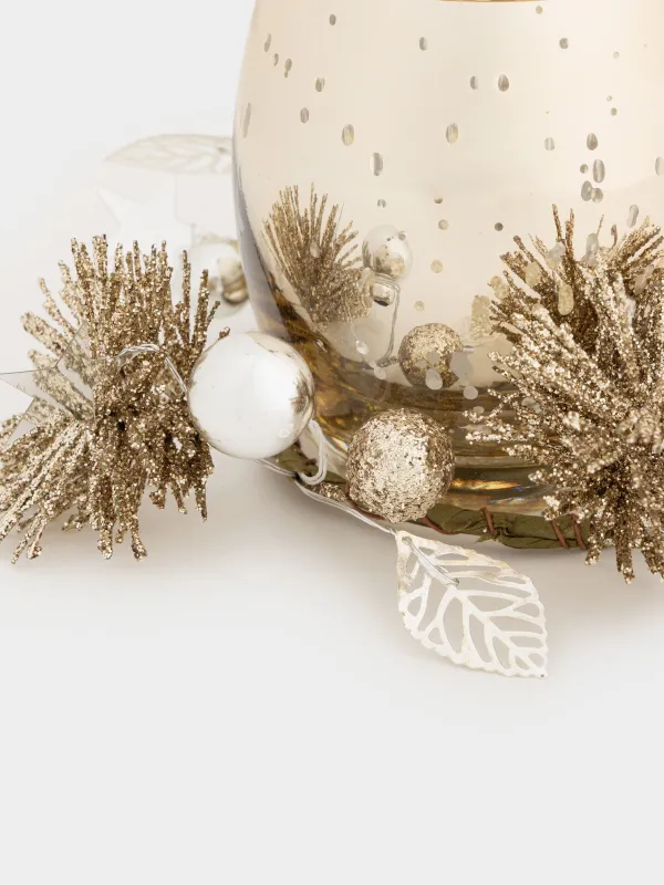 Подсвечник, 15x10 см, для чайной свечи, со свечой, шампань, Яблоки, Apple garden, image-2