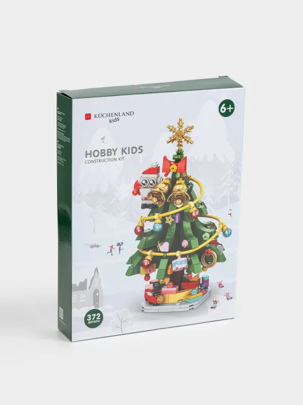 Конструктор, 19х11 см, 372 детали, пластик, цветной, Елочка, Hobby kids, image-4