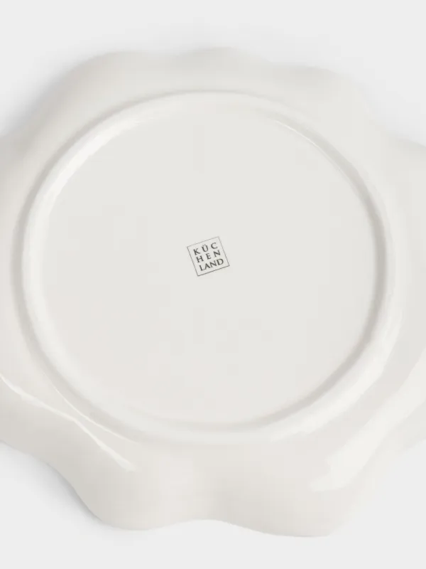 Тарелка закусочная, 24 см, керамика D, молочная, Волнистый край, Crumple, image-4