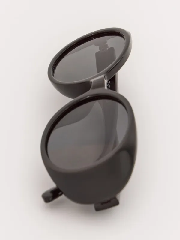 Очки солнцезащитные, пластик, овальные, черные, Nifty, image-2