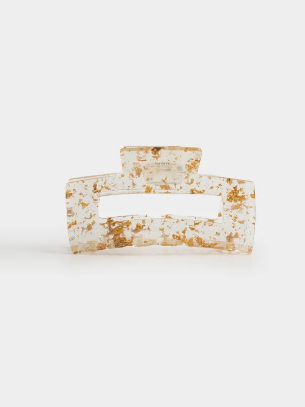 Заколка для волос, 10 см, пластик/металл, золотистая, Крабик, Glam, image-2