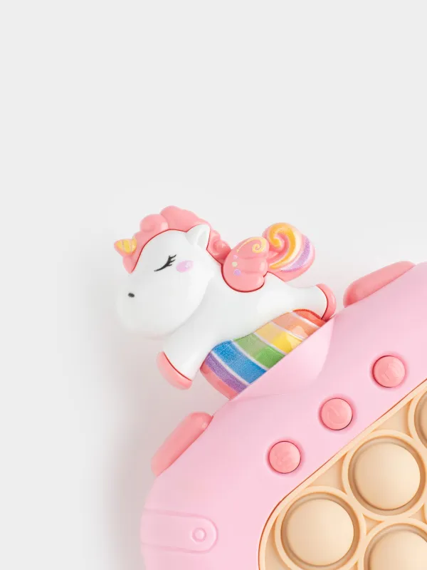 Игрушка развивающая, антистресс, 12х14 см, электронная, пластик, розовая, Единорог, Unicorn, image-2