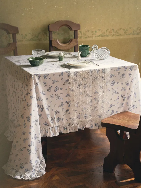 Дорожка настольная, 40х160 см, с кружевом, Ажурные цветы, Lace flowers, image-7