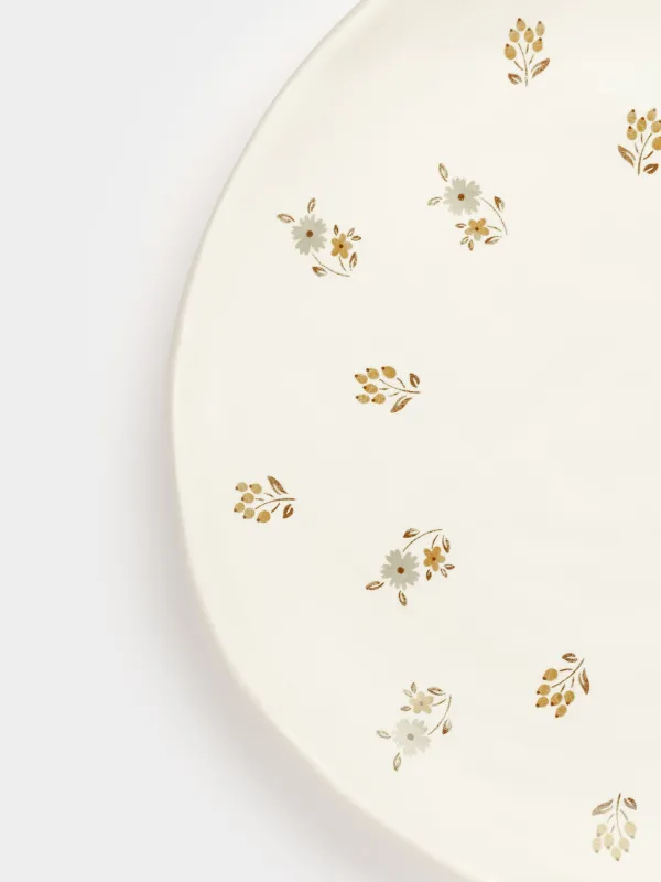 Блюдо, 23 см, керамика D, молочное, Винтажные цветы, La flore, image-5