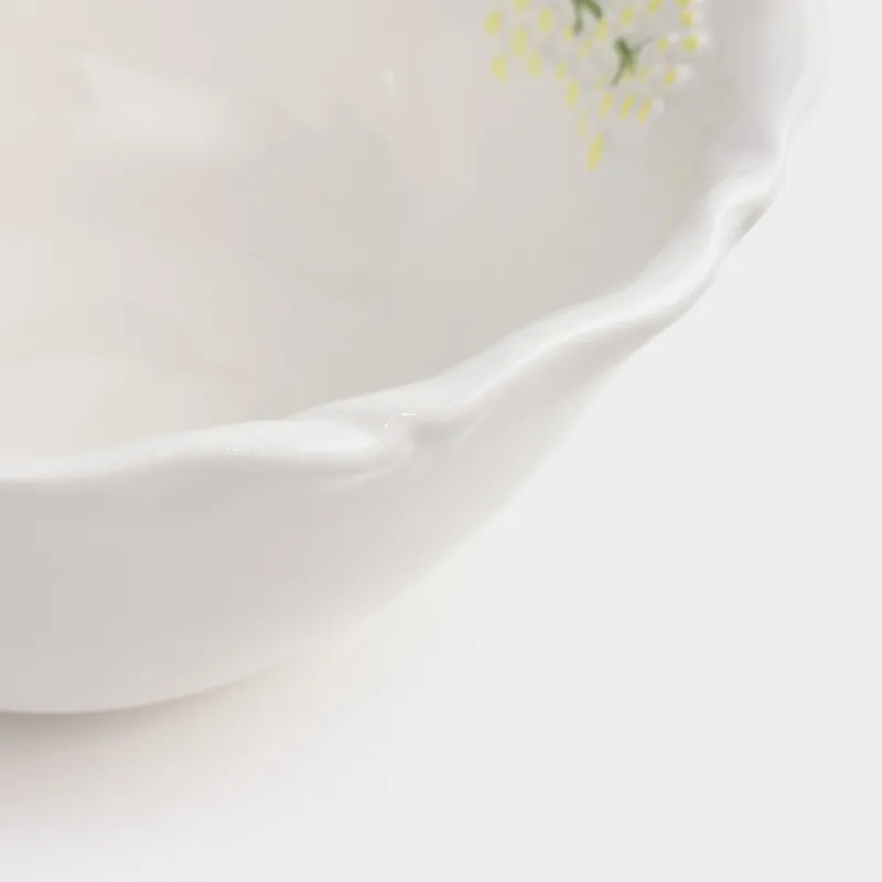 Салатник, 15х7 см, 400 мл, керамика D, белый, Мимоза, Crumple flower, image-4