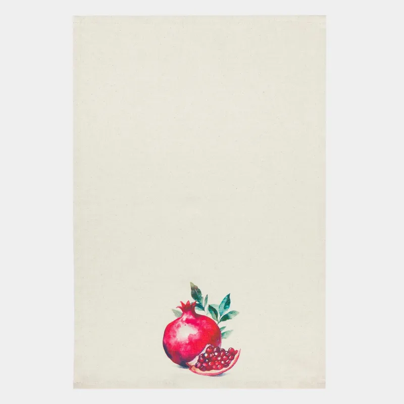 Полотенце кухонное, 40x60 см, 3 шт, хлопок, бежевое/зеленое, Гранаты, Pomegranate, image-2