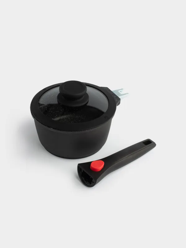 Ковш, 16 см, 1,5 л, с крышкой, съемная ручка, с покрытием, алюминий, Solution Red 2, image-5