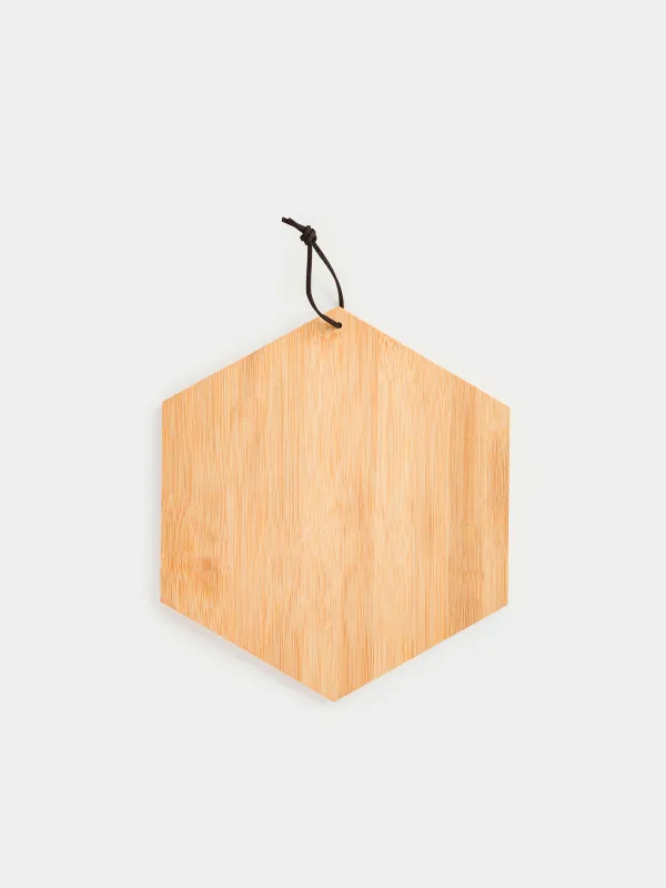 Доска разделочная, 25x22 см, бамбук, шестиугольная, Пчела, Honey, image-2