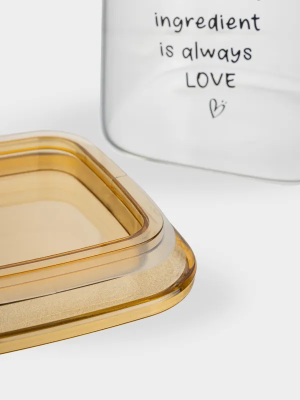 Банка для сыпучих продуктов, 800 мл, Янтарная крышка, Amber font, image-2